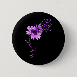Butterfly Purple Ribbon Sunflower Overdose Awarene 6 Cm Round Badge