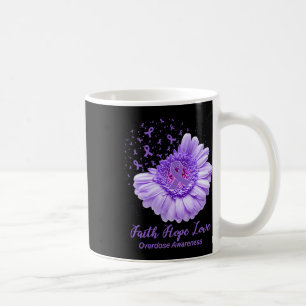 Butterfly Purple Ribbon Sunflower Overdose Awarene Coffee Mug