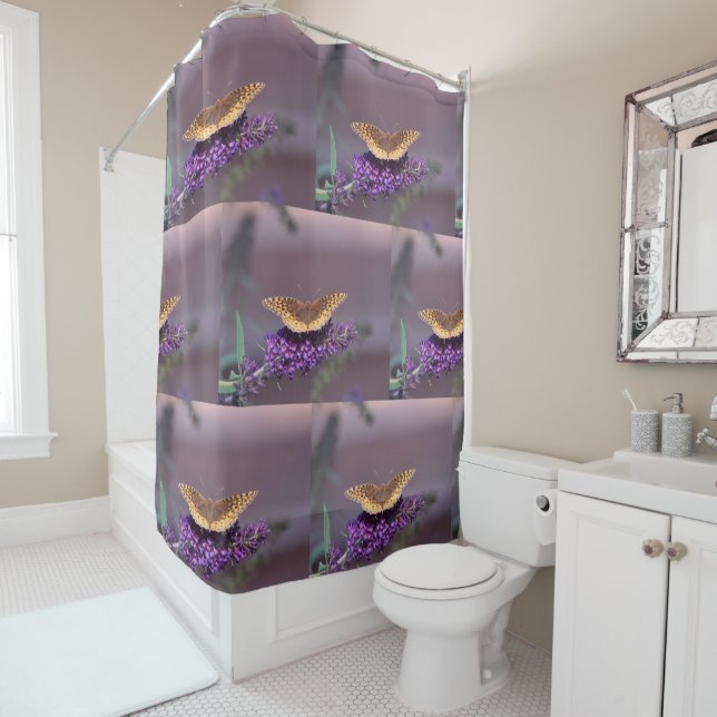 Butterfly Purple Softness Shower Curtain (In Situ)
