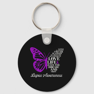 Butterfly Purple Systemic Lupus Erythematosus Key Ring