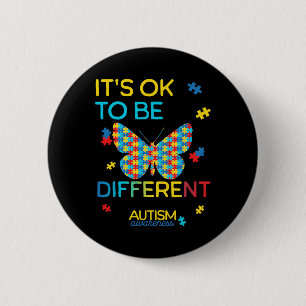 Butterfly Puzzle Its Ok To Be Different Autism Awa 6 Cm Round Badge