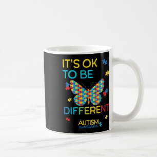 Butterfly Puzzle Its Ok To Be Different Autism Awa Coffee Mug