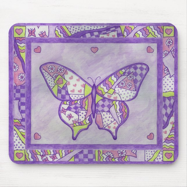 butterfly quilt mouse pad (Front)