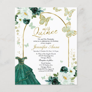 Butterfly Quince Bilingual Budget Invitations