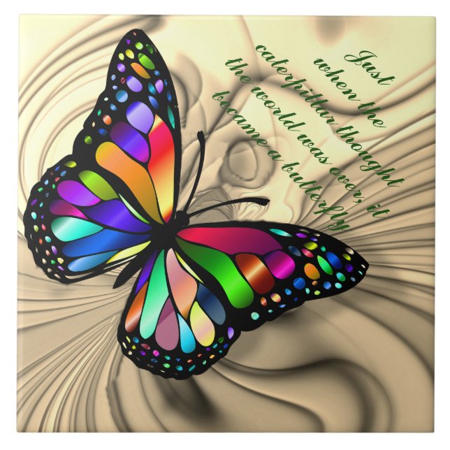 BUTTERFLY QUOTE CERAMIC TILE (Front)