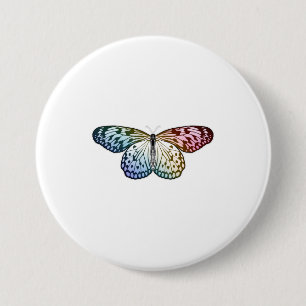 Butterfly Rainbow 7.5 Cm Round Badge