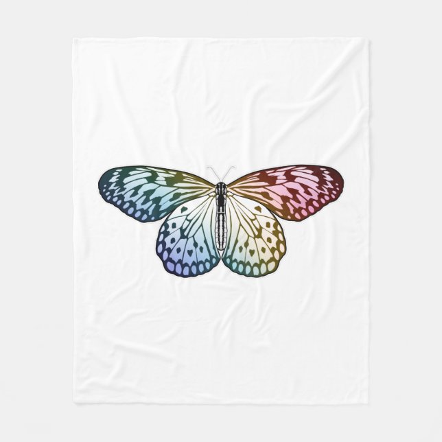 Butterfly Rainbow Fleece Blanket (Front)