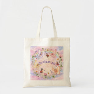 Butterfly Rainbow for Girls Enchanted Floral Tote Bag