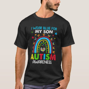 Butterfly Rainbow I Wear Blue For My Son Autism Mo T-Shirt