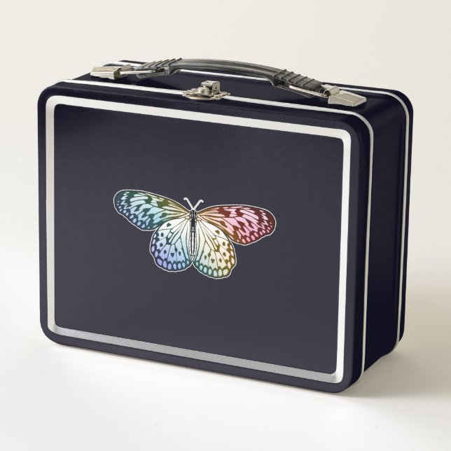 Butterfly Rainbow Metal Lunch Box (Front)