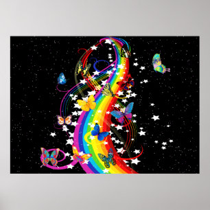 Butterfly Rainbow Poster