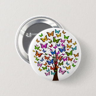 Butterfly Rainbow Tree 6 Cm Round Badge