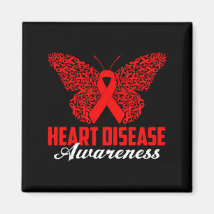 Butterfly Red Ribbon Heart Disease Awareness Month Magnet