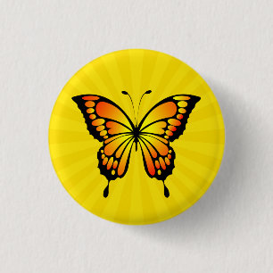 Butterfly Red Yellow Insect Illustration-20285 T-S 3 Cm Round Badge