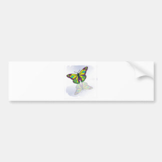 Butterfly Reflection Mirror Mirror on the /Wall Bumper Sticker