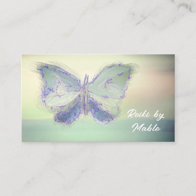Butterfly, Reiki, Healer, Lifecoach Business Cards (Front)