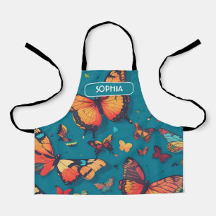 Butterfly Retro Colourful Personalised Pattern Apron