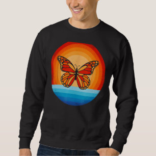 Butterfly Retro Vintage 70s Sunset Monarch Insect Sweatshirt