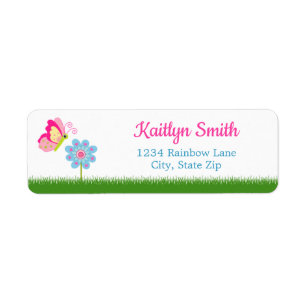 Butterfly Return Address Label
