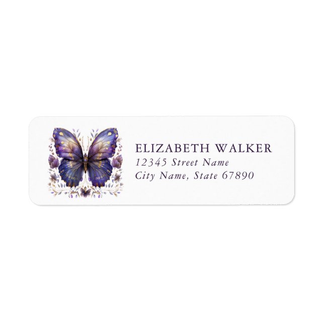 Butterfly Return Address Labels (Front)