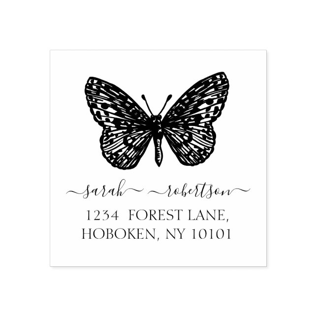 butterfly return address stamp (Imprint)