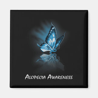 Butterfly Ribbon Alopecia Awareness  Magnet