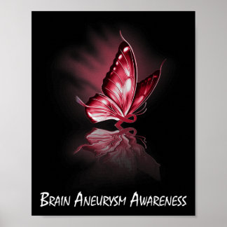 Butterfly Ribbon Brain Aneurysm Awareness  Poster