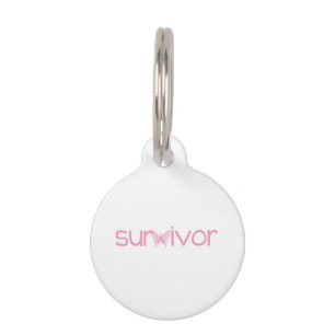Butterfly Ribbon Breast Cancer Pet Tag
