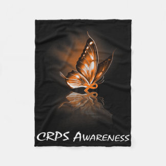 Butterfly Ribbon Crps Awareness Fleece Blanket