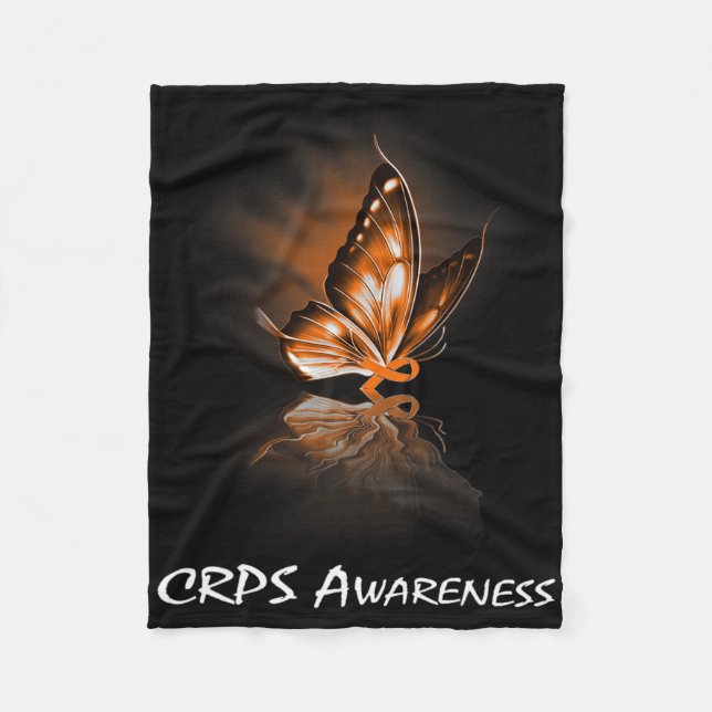 Butterfly Ribbon Crps Awareness  Fleece Blanket (Front)