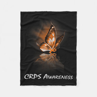 Butterfly Ribbon Crps Awareness  Fleece Blanket