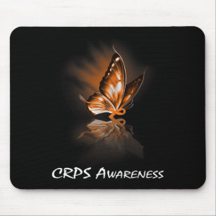 Butterfly Ribbon Crps Awareness Mouse Pad
