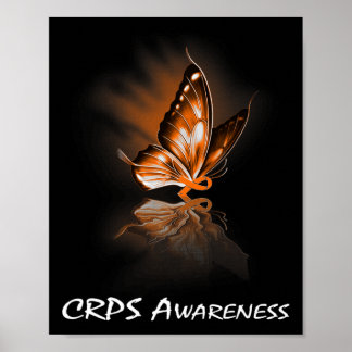 Butterfly Ribbon Crps Awareness Poster