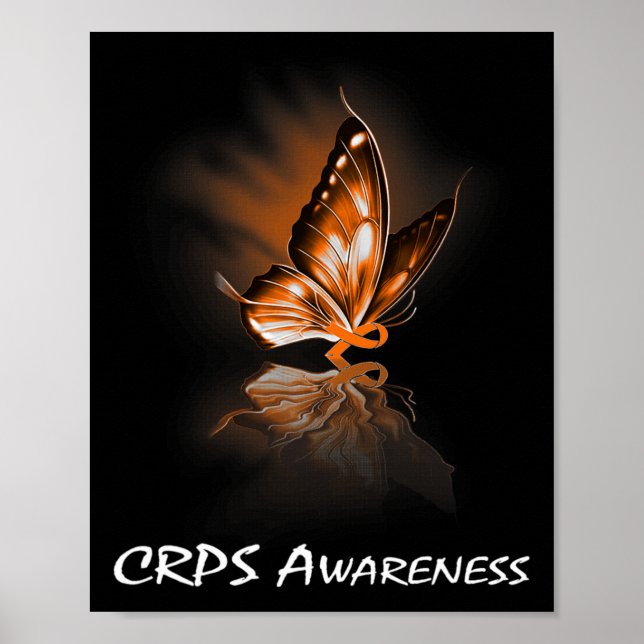 Butterfly Ribbon Crps Awareness  Poster (Front)
