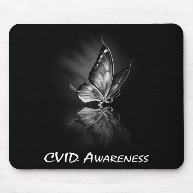 Butterfly Ribbon CVID Awareness Sweatshirt182  Mouse Pad (Front)