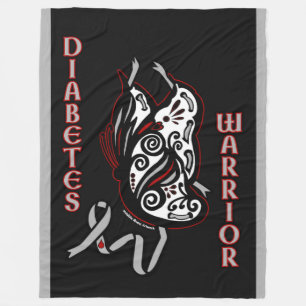 Butterfly/Ribbon...Diabetes Fleece Blanket