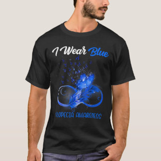 Butterfly Ribbon Feather Alopecia Awareness T-Shirt