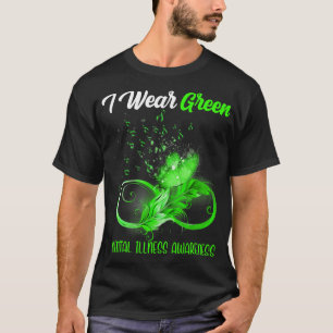Butterfly Ribbon Feather Mental Illness Awareness T-Shirt