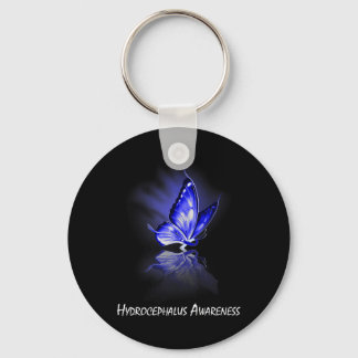 Butterfly Ribbon Hydrocephalus Awareness  Key Ring