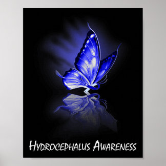 Butterfly Ribbon Hydrocephalus Awareness  Poster