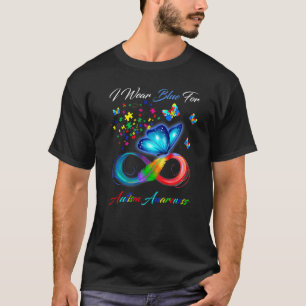 Butterfly Ribbon In April We Wear Blue Autism Awar T-Shirt
