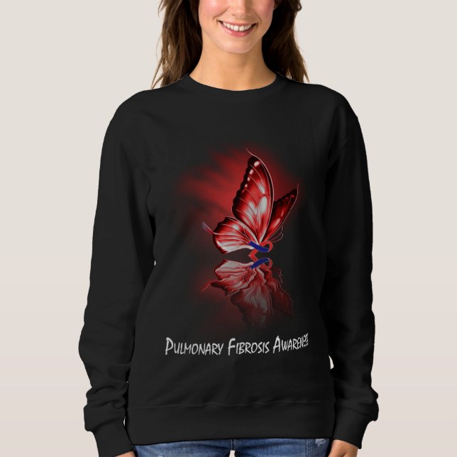 Butterfly Ribbon Pulmonary Fibrosis Awareness Sweatshirt (Front)