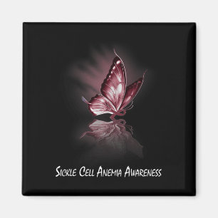 Butterfly Ribbon Sickle Cell Anaemia Awareness Magnet