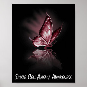 Butterfly Ribbon Sickle Cell Anaemia Awareness Poster