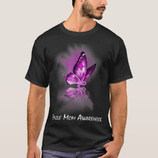 Butterfly Ribbon Single Mum Awareness T-Shirt