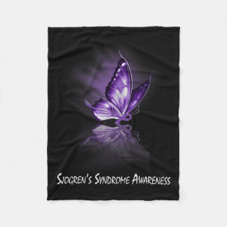 Butterfly Ribbon Sjogren's Syndrome Awareness  Fleece Blanket