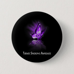 Butterfly Ribbon Turner Syndrome Awareness  6 Cm Round Badge