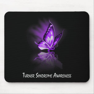 Butterfly Ribbon Turner Syndrome Awareness Mouse Pad