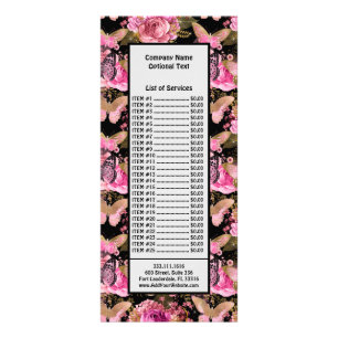 Butterfly Rose Garden Floral Flower Cute Aesthetic Rack Card