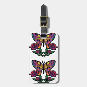 Butterfly Rose Luggage Tag